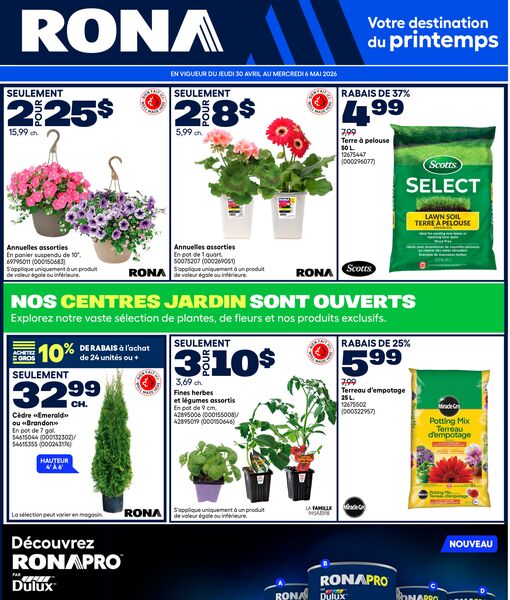Circulaire RONA du 30 avril au 6 mai 2026