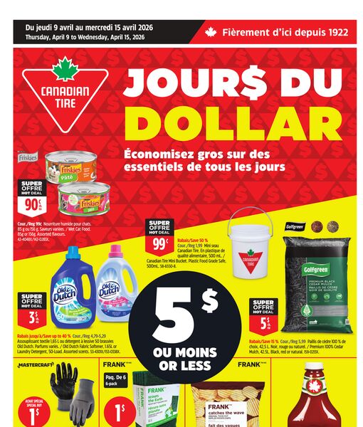Circulaire Canadian Tire du 9 au 15 avril 2026