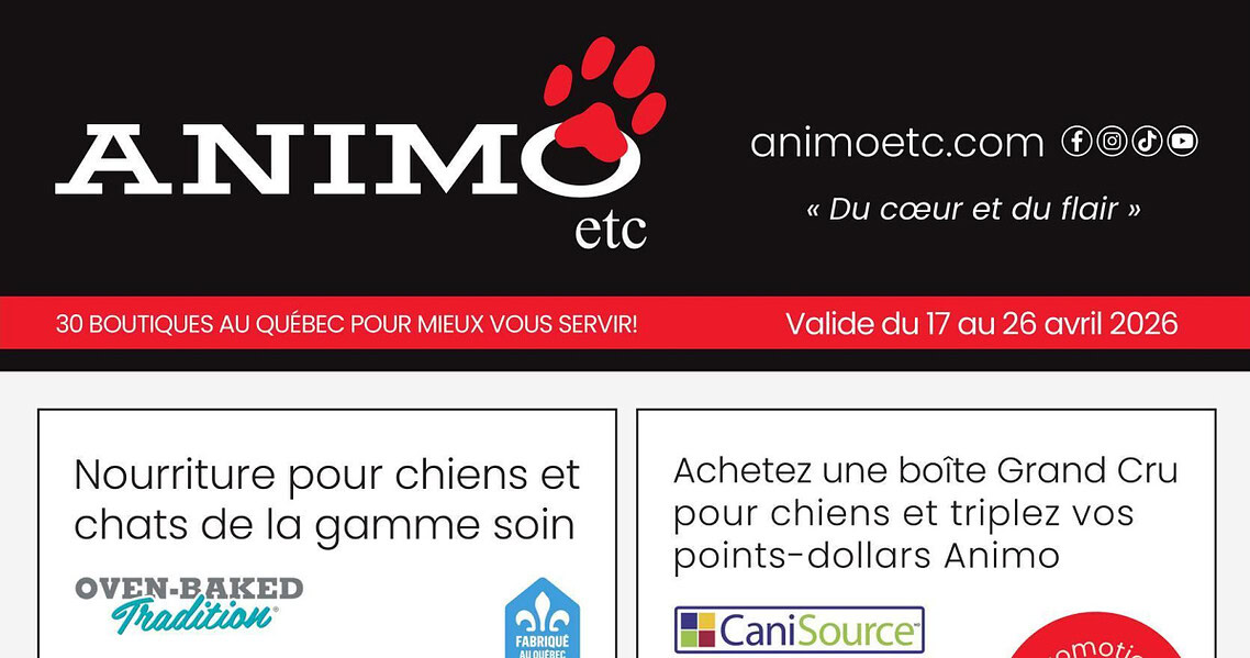 Circulaire Animo Etc. du 17 au 30 avril 2026