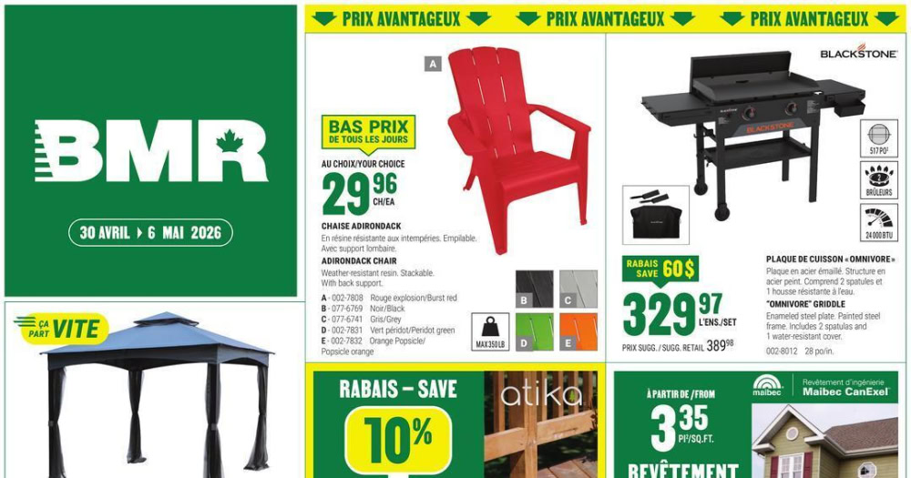 Circulaire BMR Le Groupe du 30 avril au 6 mai 2026