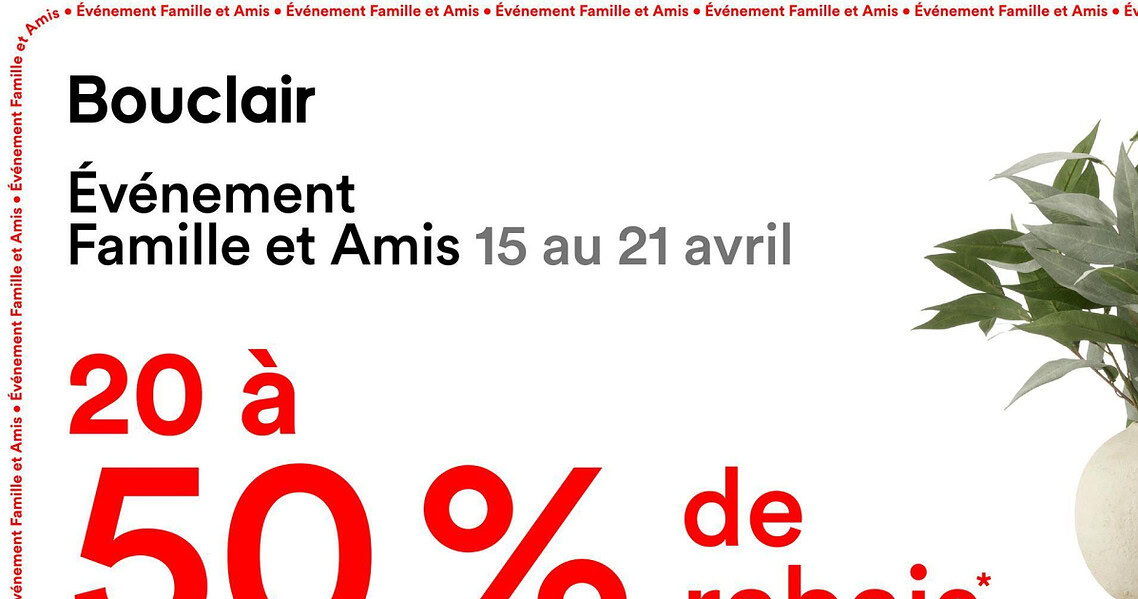 Circulaire Bouclair du 15 au 21 avril 2026