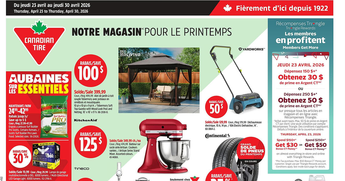 Circulaire Canadian Tire du 23 au 30 avril 2026