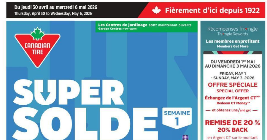 Circulaire Canadian Tire du 30 avril au 6 mai 2026