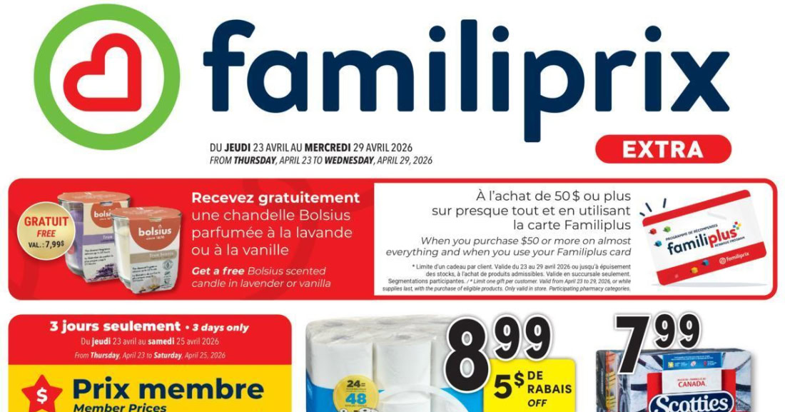 Circulaire Familiprix du 23 au 29 avril 2026
