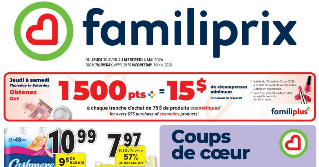 Circulaire Familiprix du 30 avril au 6 mai 2026