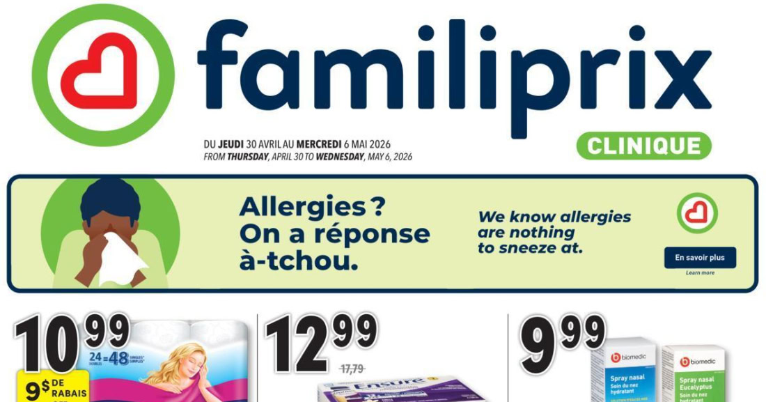 Circulaire Familiprix du 30 avril au 6 mai 2026