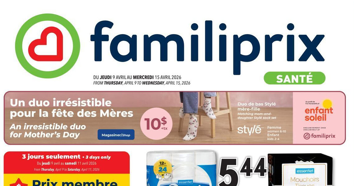 Circulaire Familiprix du 9 au 15 avril 2026