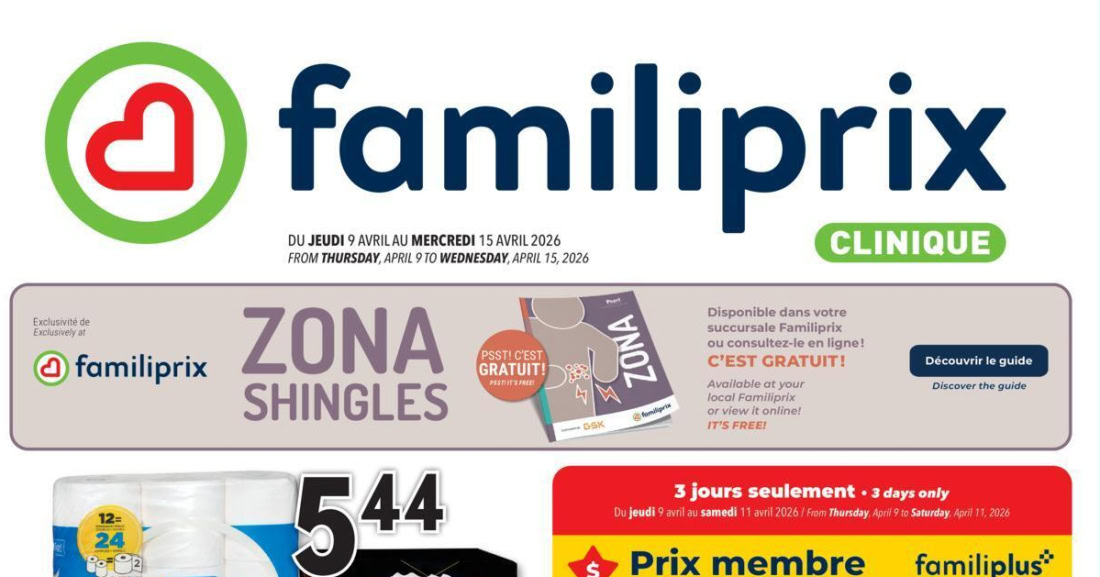 Circulaire Familiprix du 9 au 15 avril 2026