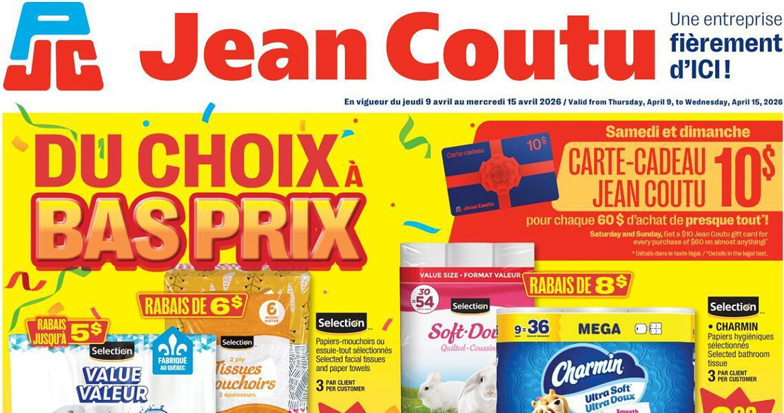 Circulaire Jean Coutu du 9 au 15 avril 2026
