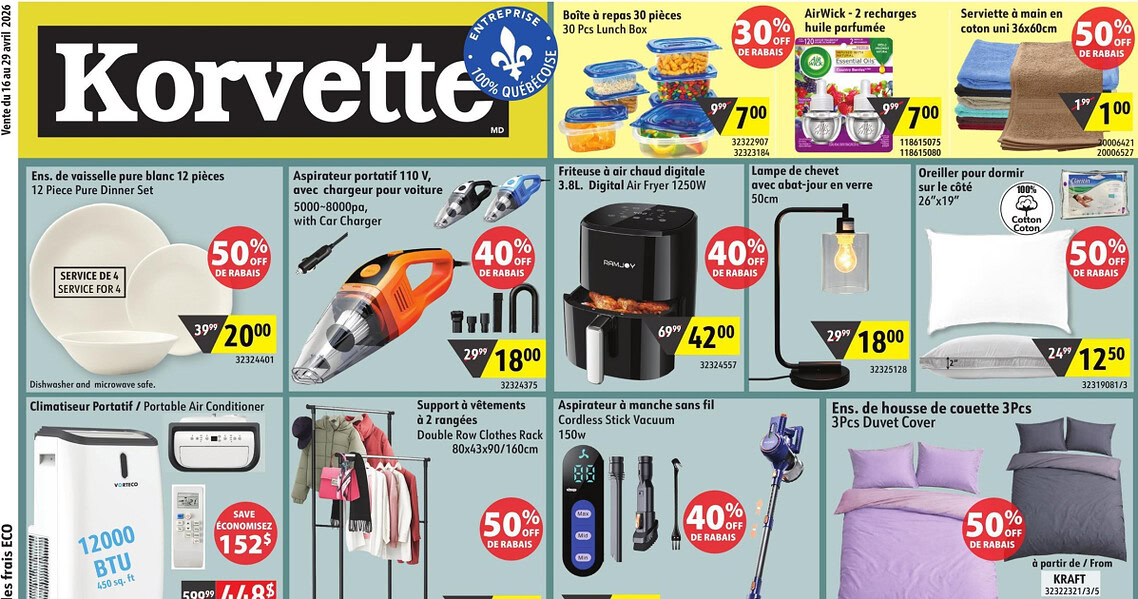 Circulaire Korvette du 16 au 29 avril 2026
