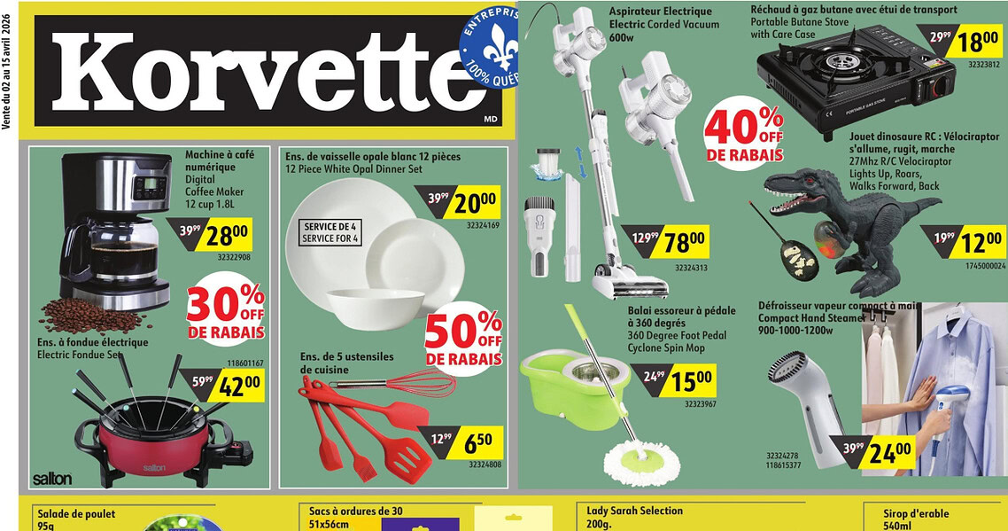 Circulaire Korvette du 2 au 15 avril 2026