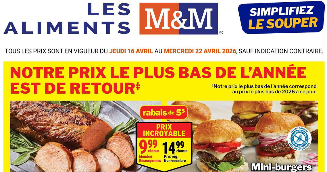 Circulaire Les aliments M&M du 16 au 22 avril 2026