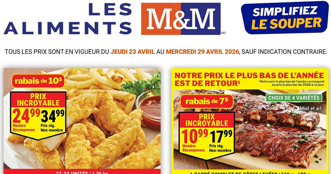 Circulaire Les aliments M&M du 23 au 29 avril 2026