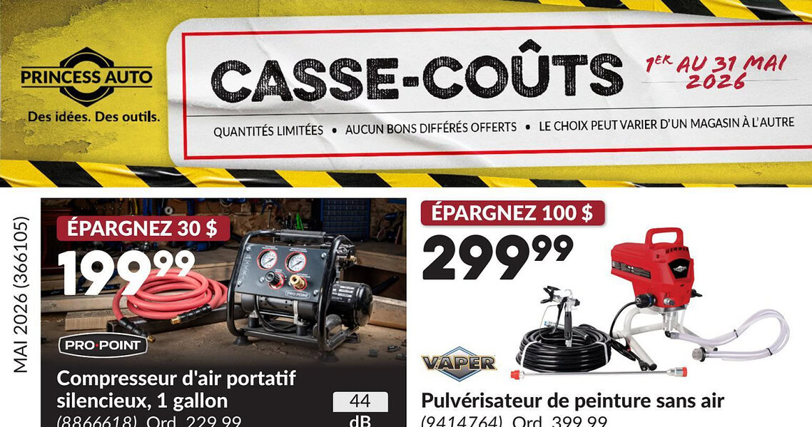 Circulaire Princess Auto du 1 au 31 mai 2026