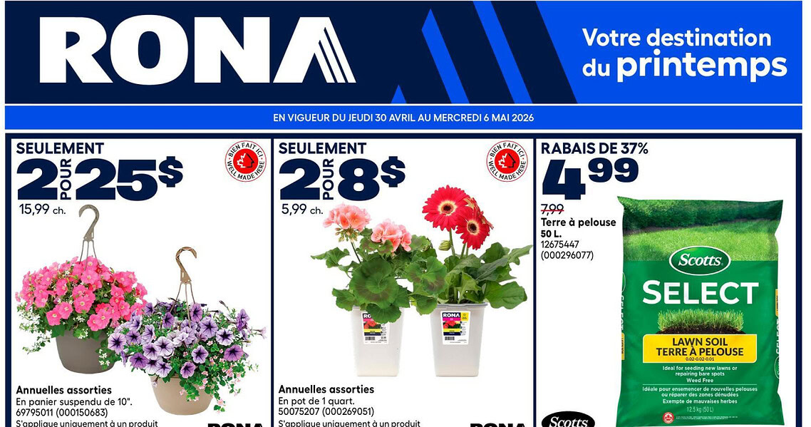 Circulaire RONA du 30 avril au 6 mai 2026