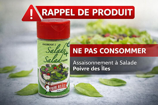 Rappel de produits poivres des iles