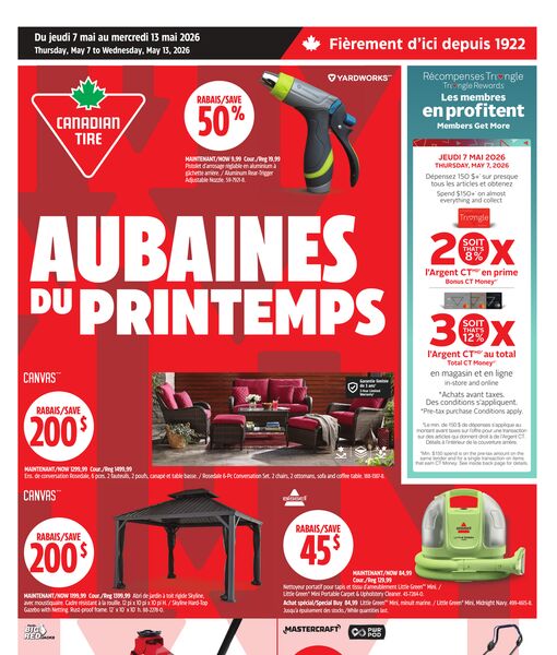 Circulaire Canadian Tire du 7 au 13 mai 2026
