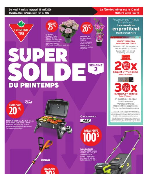 Circulaire Canadian Tire du 7 au 13 mai 2026