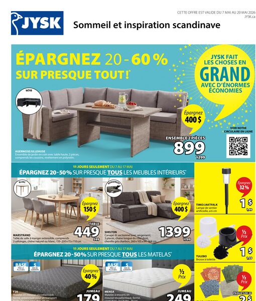 Circulaire JYSK du 7 au 20 mai 2026