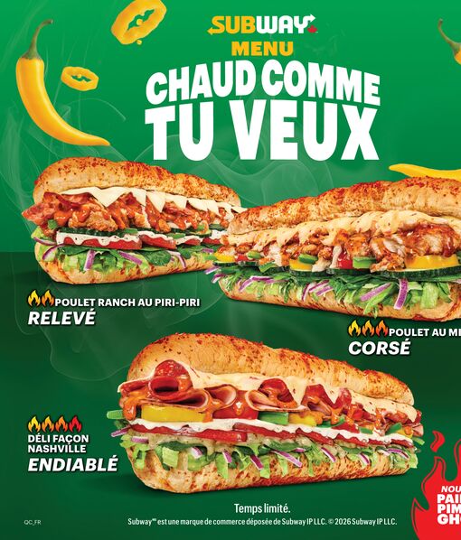 Circulaire Subway du 4 mai au 14 juin 2026