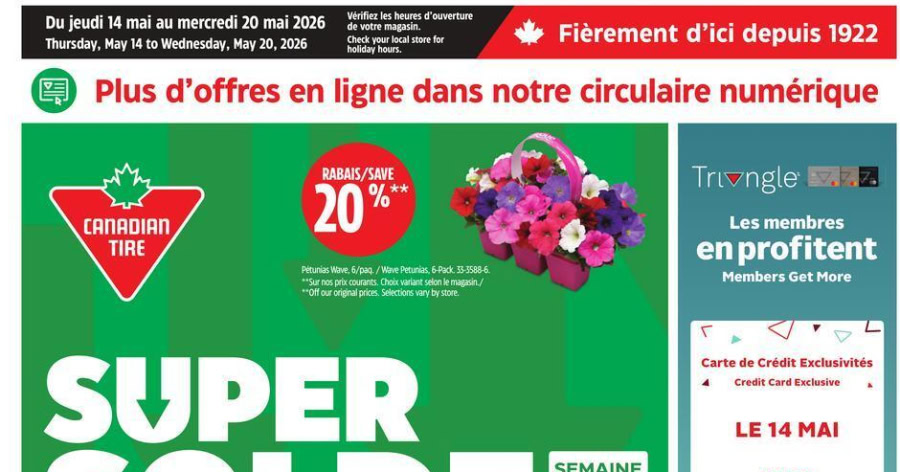 Circulaire Canadian Tire du 14 au 20 mai 2026