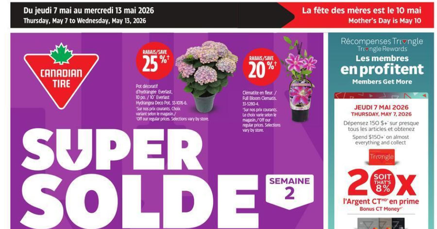 Circulaire Canadian Tire du 7 au 13 mai 2026