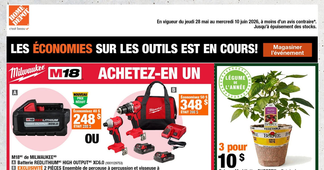 Circulaire Home Depot du 28 mai au 10 juin 2026