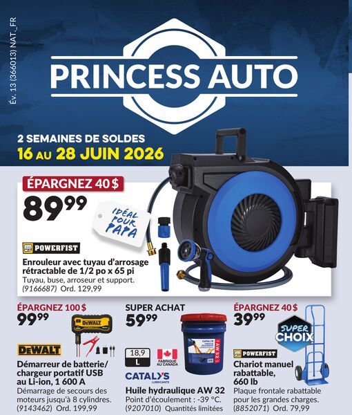 Circulaire Princess Auto du 16 au 28 juin 2026
