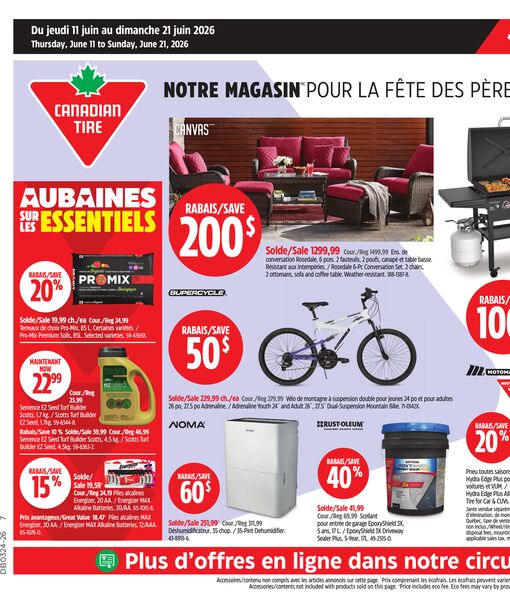 Circulaire Canadian Tire du 11 au 21 juin 2026