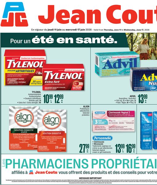 Circulaire Jean Coutu du 11 au 17 juin 2026