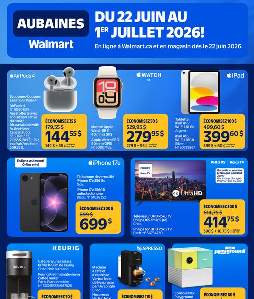 Circulaire Walmart du 22 au 24 juin 2026
