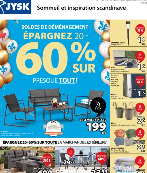 Circulaire JYSK du 18 juin au 1 juillet 2026