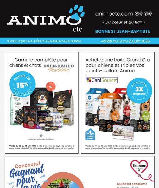 Circulaire Animo Etc. du 19 au 28 juin 2026