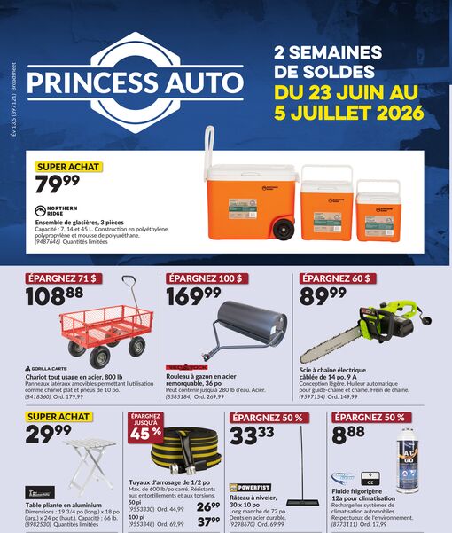 Circulaire Princess Auto du 23 juin au 5 juillet 2026