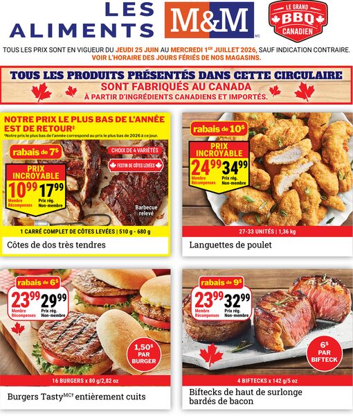 Circulaire Les aliments M&M du 25 juin au 1 juillet 2026