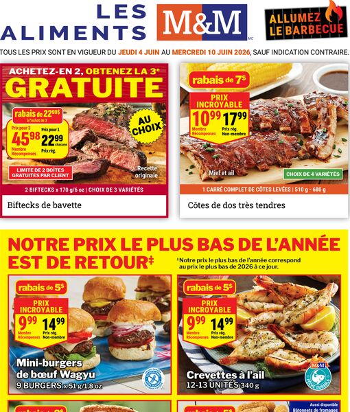 Circulaire Les aliments M&M du 4 au 10 juin 2026