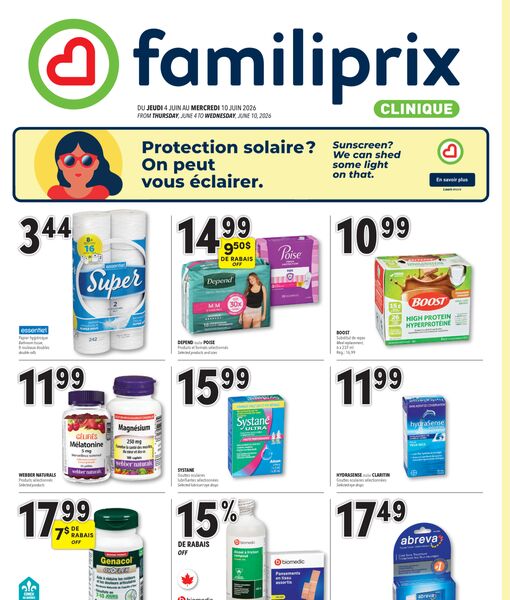 Circulaire Familiprix du 4 au 10 juin 2026