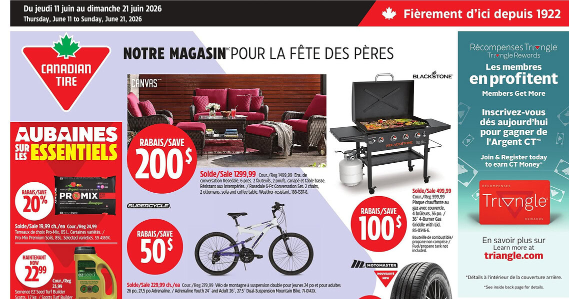 Circulaire Canadian Tire du 11 au 21 juin 2026