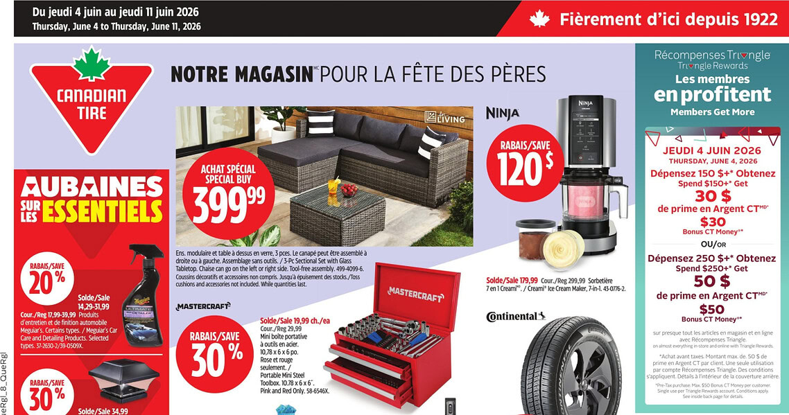 Circulaire Canadian Tire du 4 au 11 juin 2026