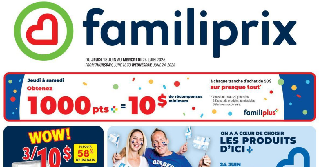 Circulaire Familiprix du 18 au 24 juin 2026