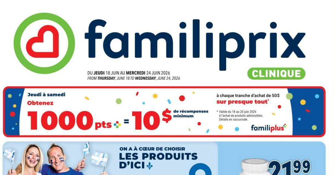 Circulaire Familiprix du 18 au 24 juin 2026