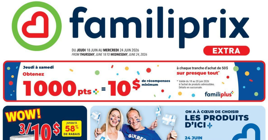 Circulaire Familiprix du 18 au 24 juin 2026
