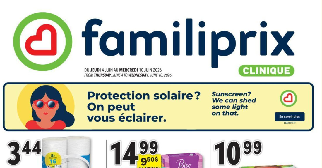 Circulaire Familiprix du 4 au 10 juin 2026