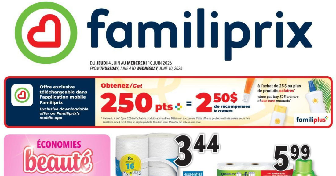 Circulaire Familiprix du 4 au 10 juin 2026