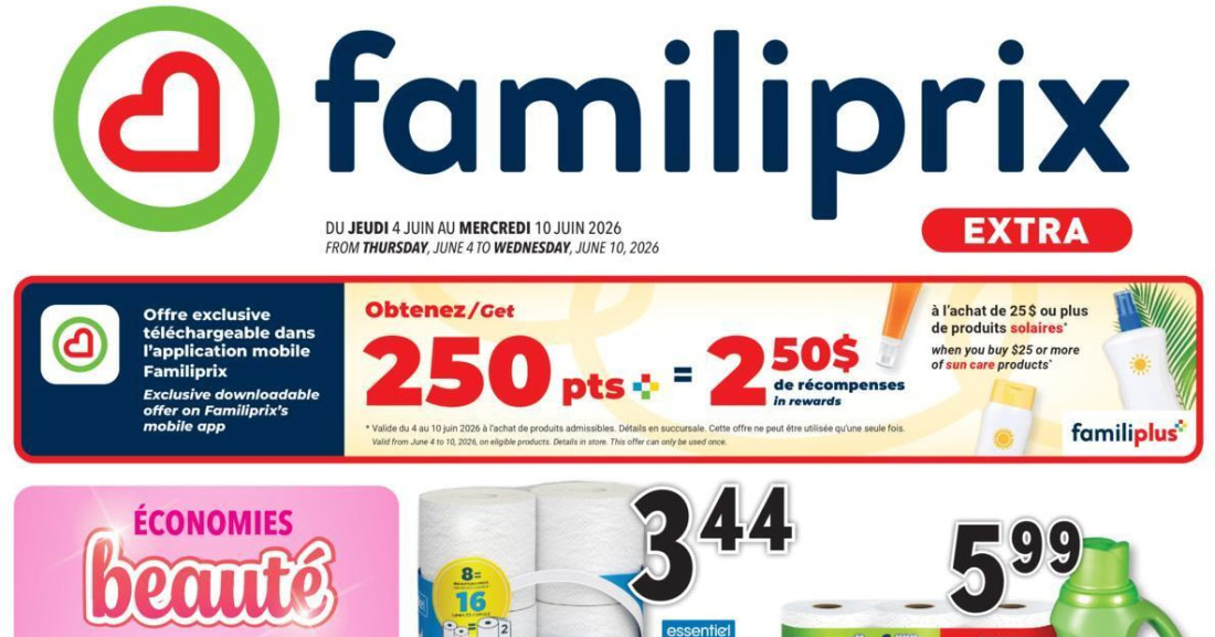Circulaire Familiprix du 4 au 10 juin 2026