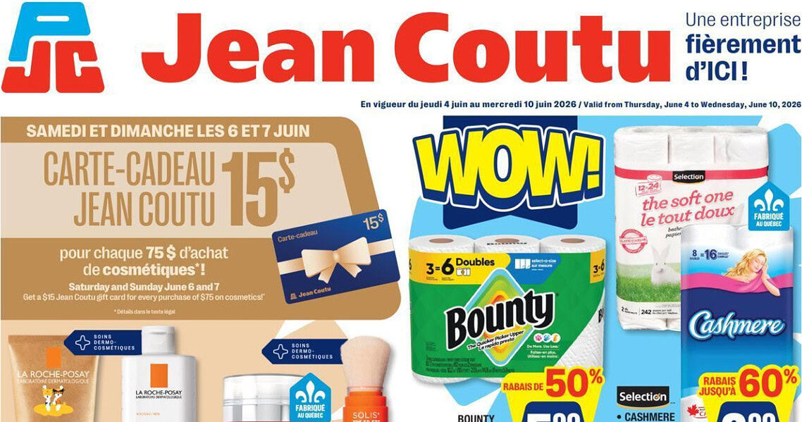 Circulaire Jean Coutu du 4 au 10 juin 2026