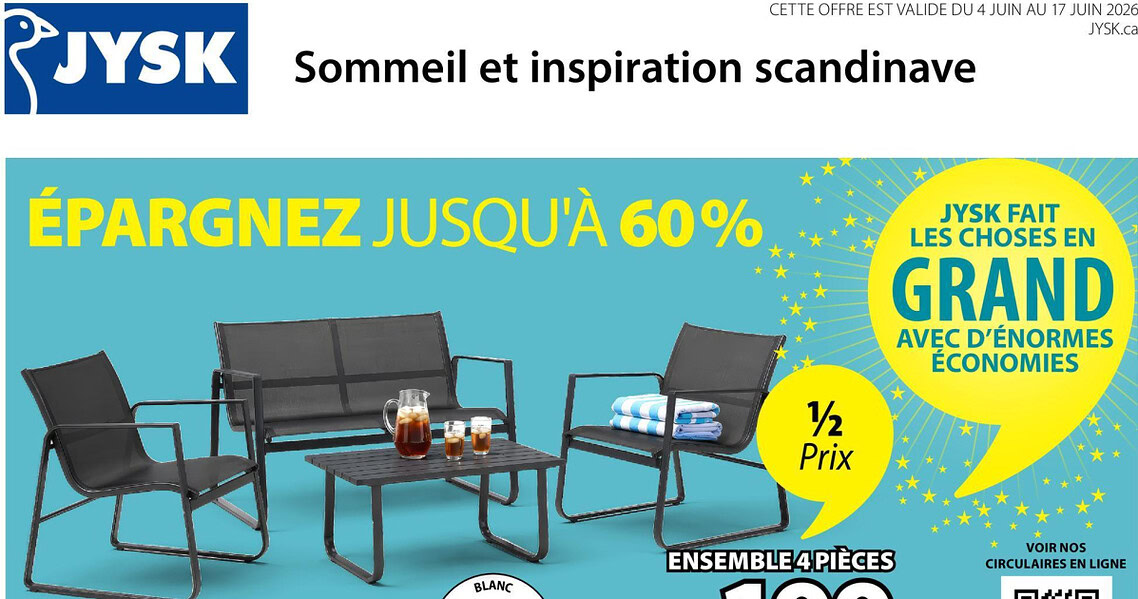Circulaire JYSK du 4 au 17 juin 2026