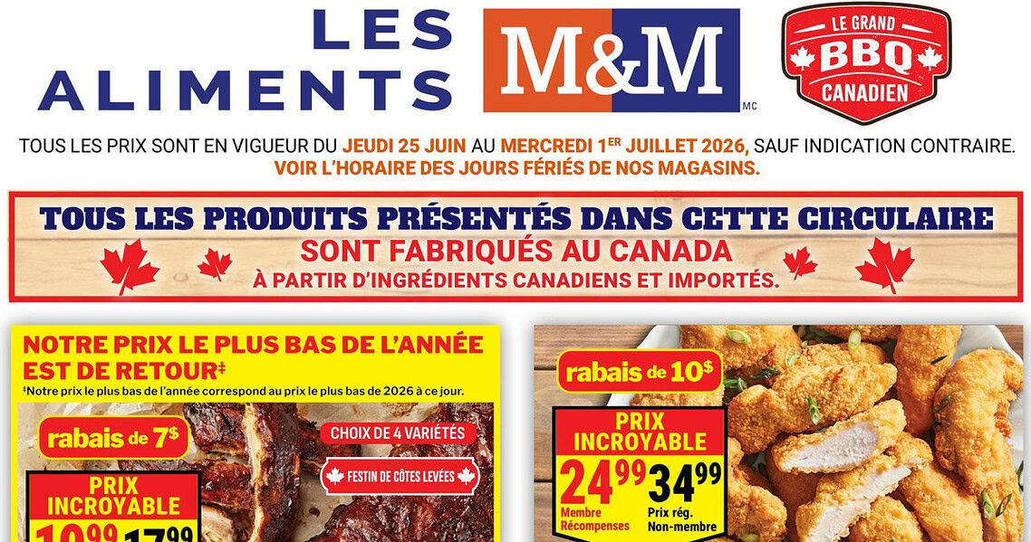 Circulaire Les aliments M&M du 25 juin au 1 juillet 2026