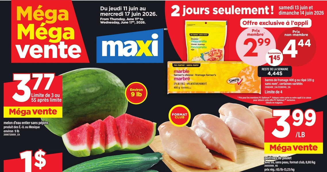 Circulaire Maxi du 11 au 17 juin 2026