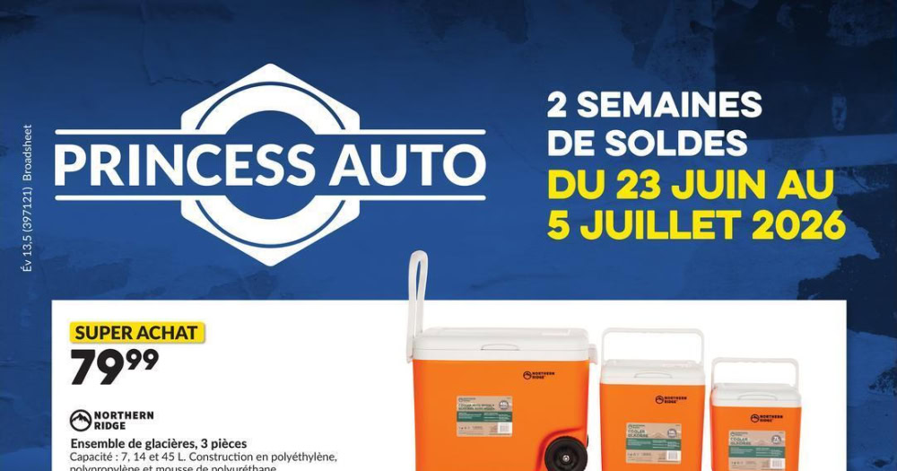 Circulaire Princess Auto du 23 juin au 5 juillet 2026